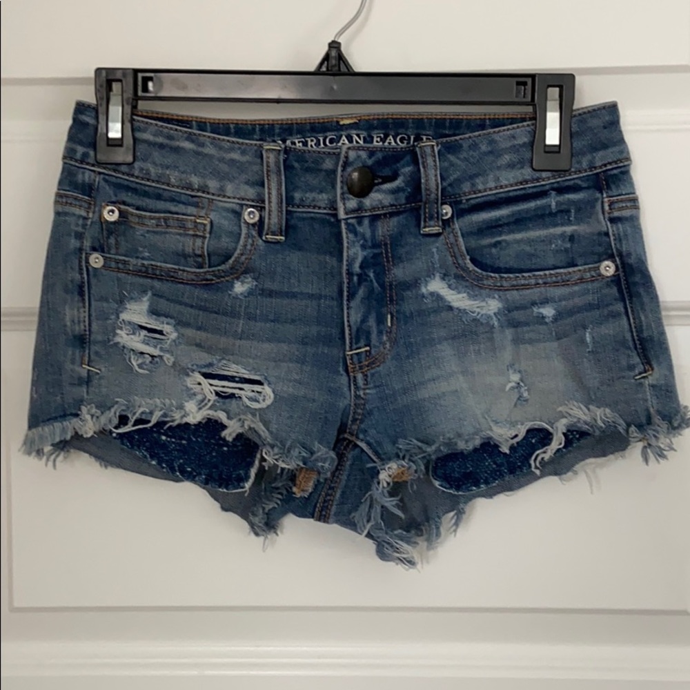 AE distressed jeans shorts